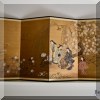 D08. Japanese hand painted 4-panel screen. 36”h x 72”w 